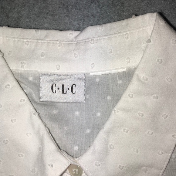 EUC C•L•C Brand White dotted Swiss 3/4 sleeve - Picture 2 of 7